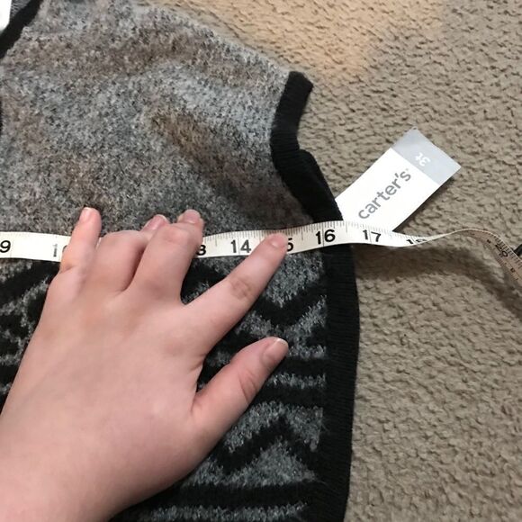 Carter's Gray and Black Hooded Poncho Size 3 NWT - Picture 6 of 11